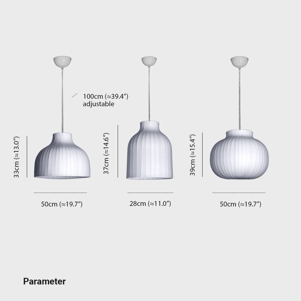 Ritta francuska lampa wisząca w stylu vintage w kolorze białym, tkanina syntetyczna
