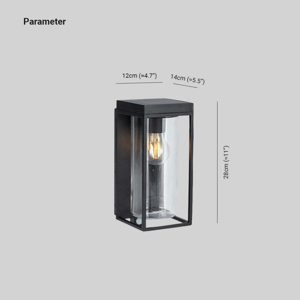 Ray nowoczesna zewnętrzna lampa ścienna prostokątna ze szkła