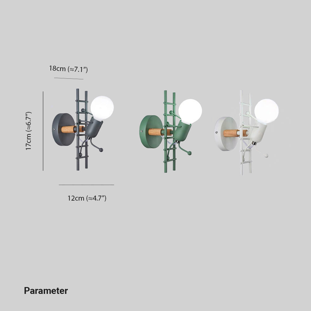 Arisha kinkiet Luxo z metalu i drewna z kauczuku, szary/biały/zielony