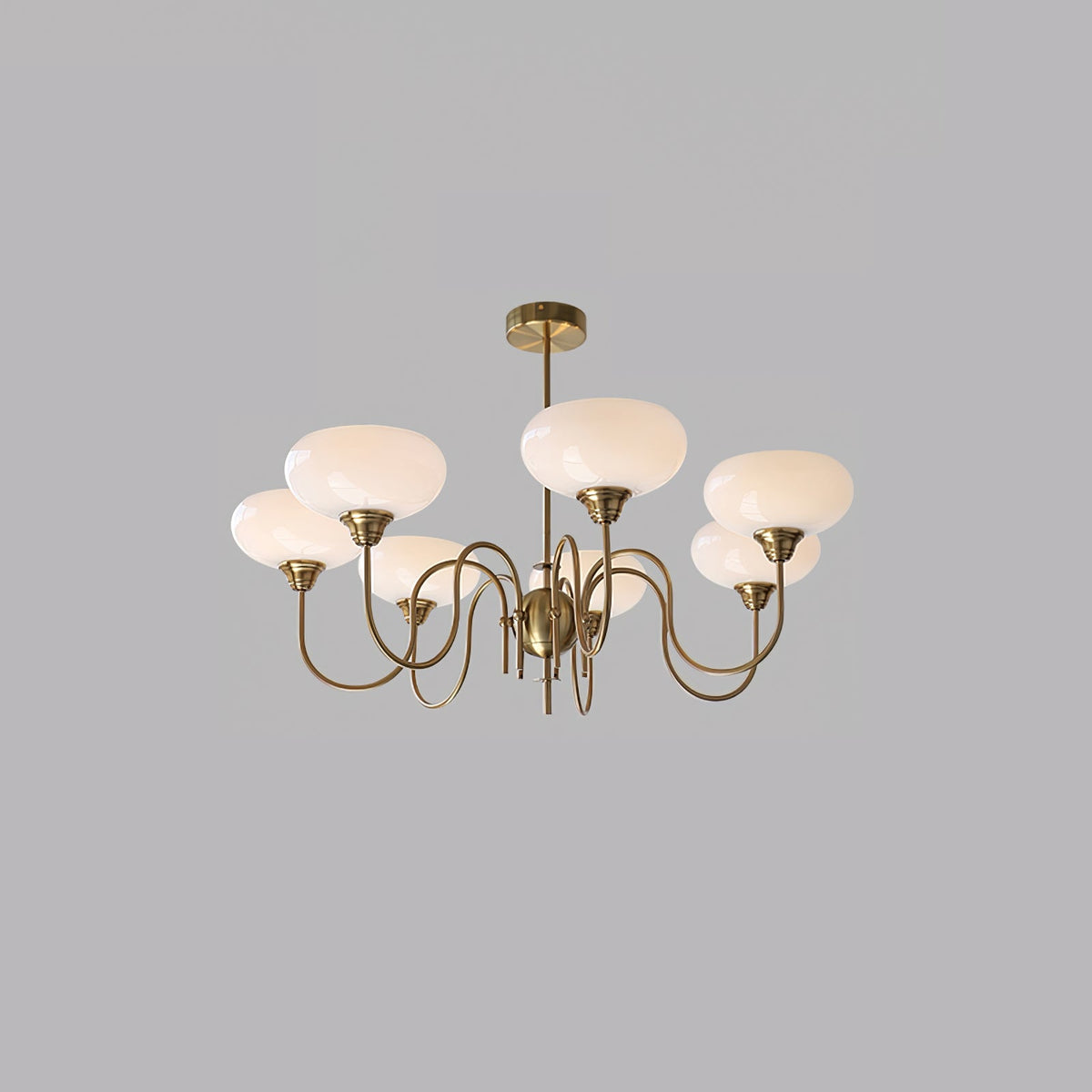 Silva Vintage żyrandol LED z wieloma punktami świetlnymi w metalu, kremowa biel z żarówkami żółtymi, złoto/chrom