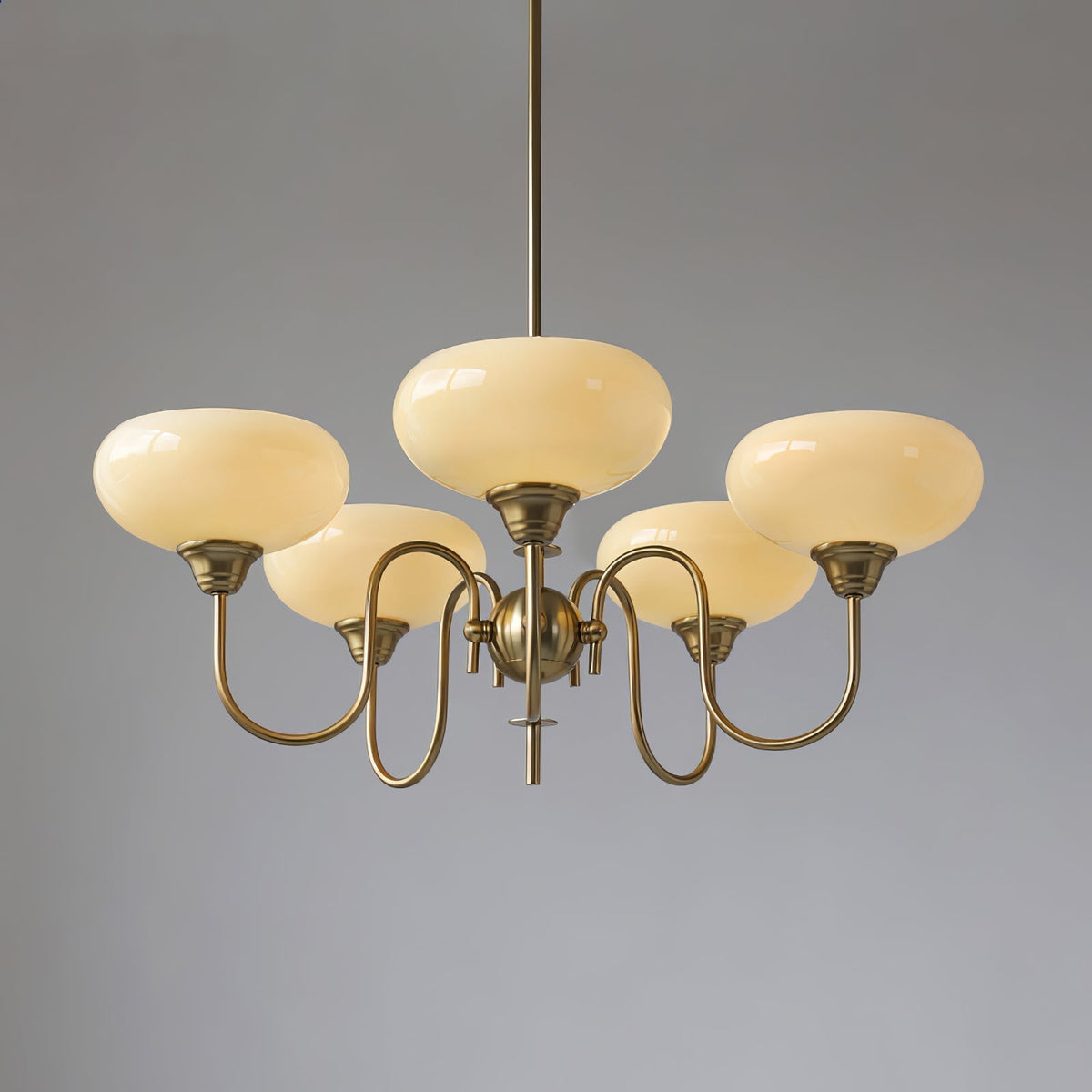 Silva Vintage żyrandol LED z wieloma punktami świetlnymi w metalu, kremowa biel z żarówkami żółtymi, złoto/chrom