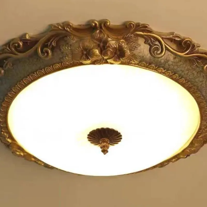 Tiffany lampa sufitowa montowana bezpośrednio, mosiądz/żywica