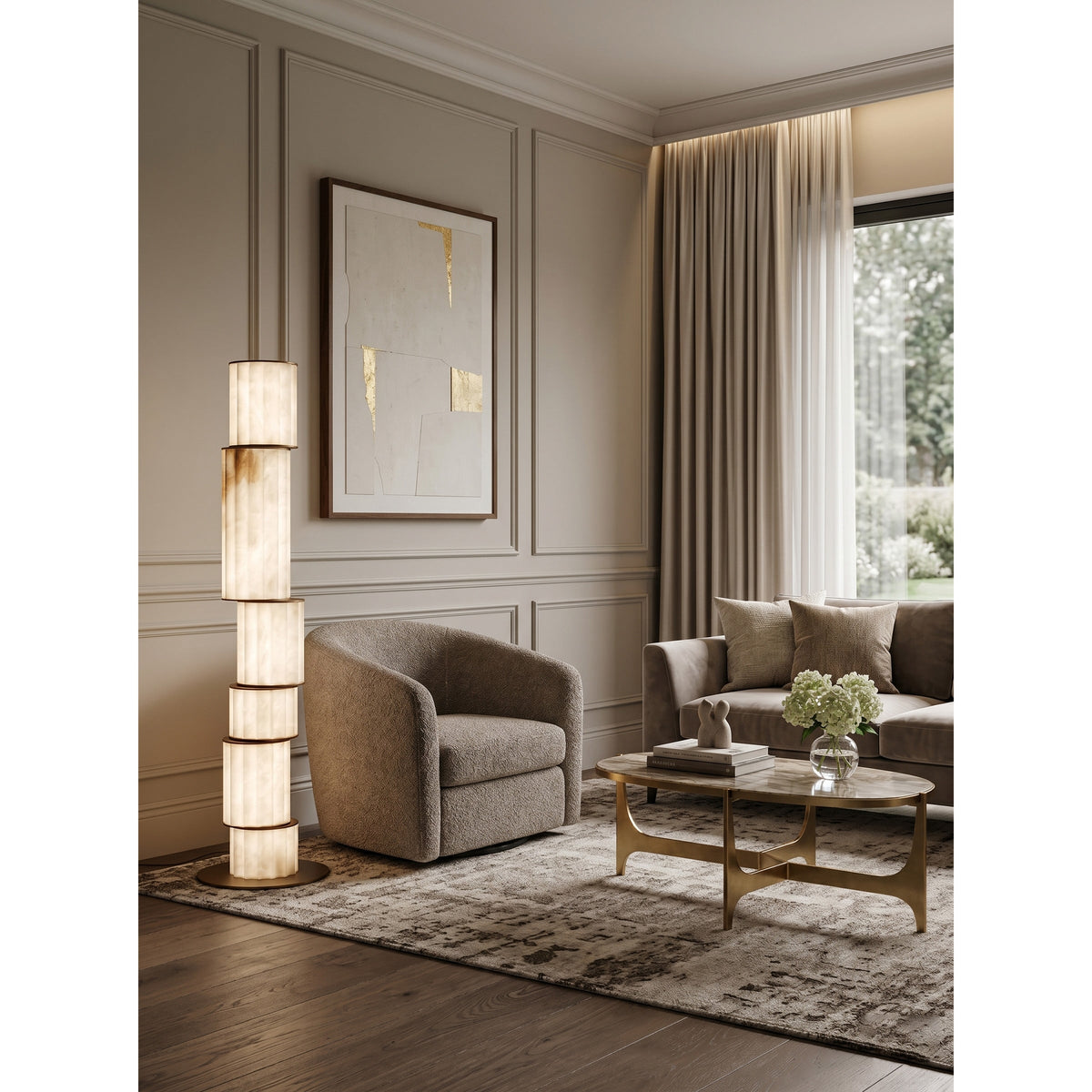 Lampa stojąca Durell Alabaster