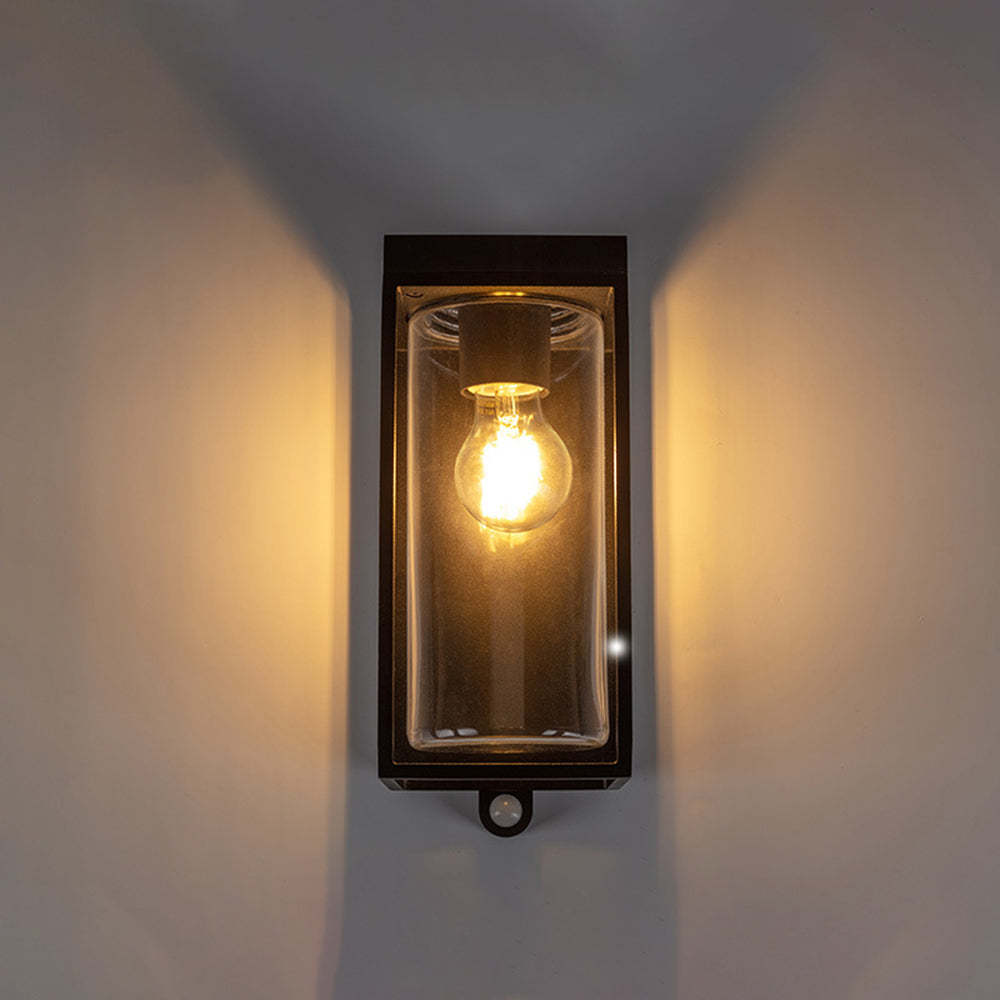 Ray nowoczesna zewnętrzna lampa ścienna prostokątna ze szkła