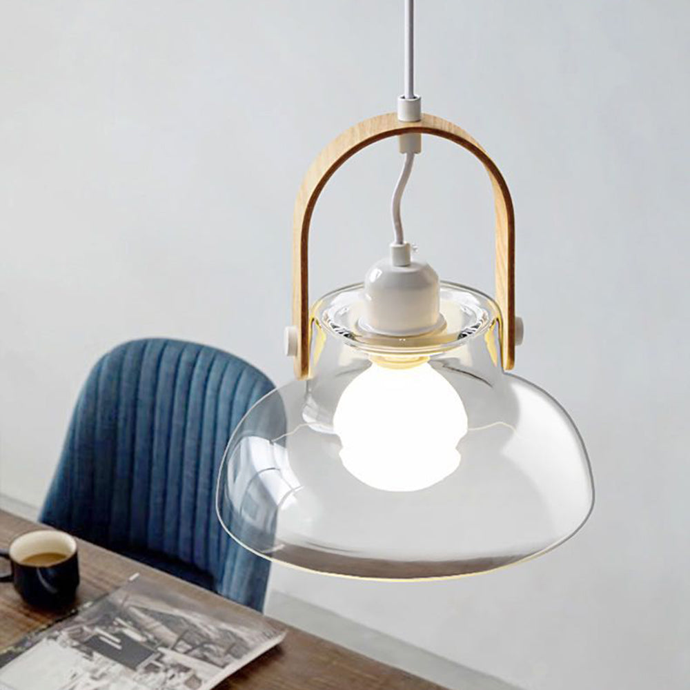 Valentina minimalistyczna lampa wisząca ze szkła w kształcie miski, przezroczysta
