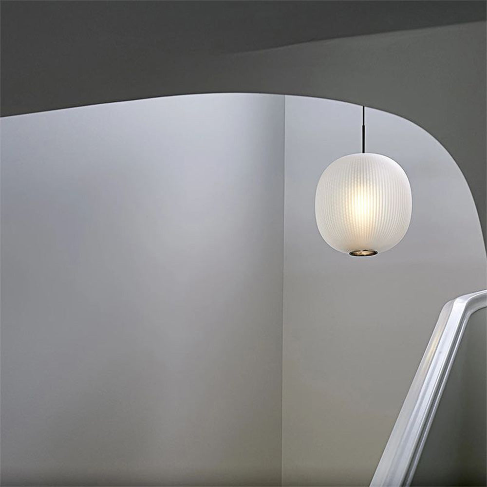 Valentina matowe szkło cylindryczna lampa wisząca, beżowa biel/szary, metal/szkło