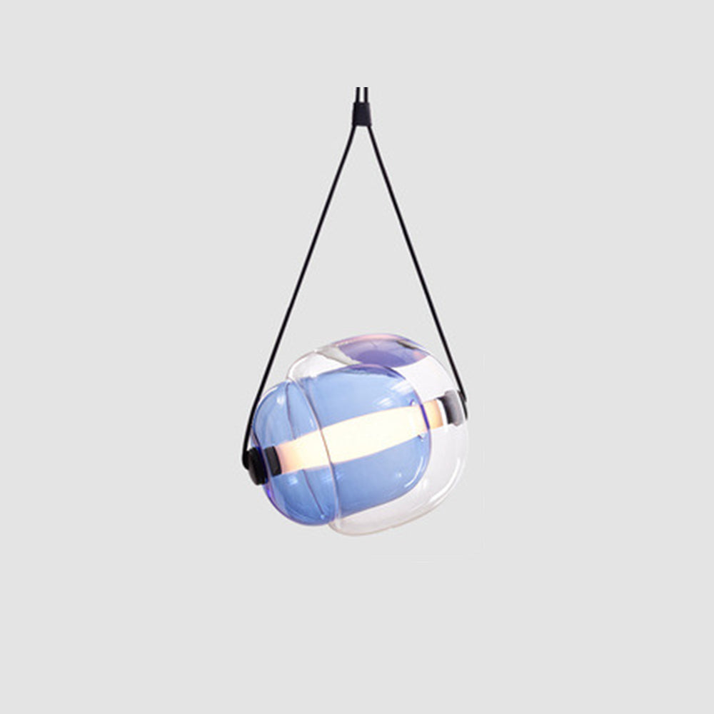 Valentina nowoczesna lampa wisząca ze szkła w kształcie kuli, niebieski/żółty/różowy/szary dymisty/biały/przezroczysty